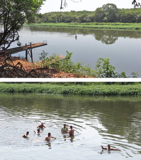 Com baixo nível, profundidade do Rio Pardo chega acima do joelho