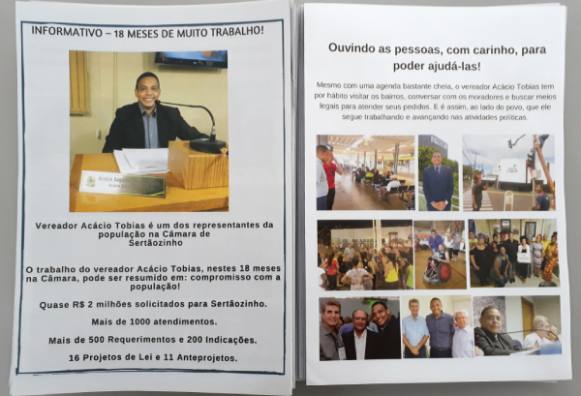 Vereador Acácio Tobias distribui informativo e presta contas das suas principais ações na Câmara Municipal